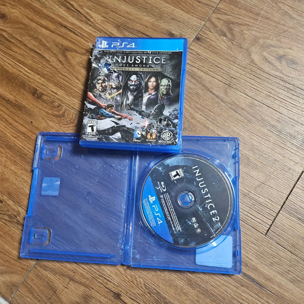 Lot of 2 PS4 Injustice Gods Among Us Ultimate Edition & Injustice 2 DC‎ Comics